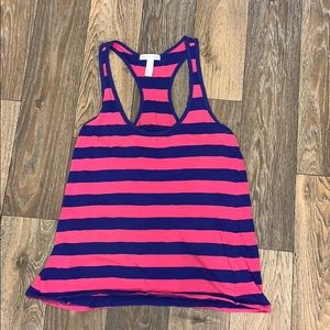Pink and blur striped tank top